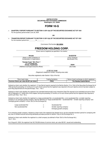 Thumbnail Freedom Holding 10-Q Quarterly Report FY2025 