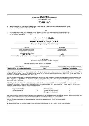 Thumbnail Freedom Holding 10-Q Quarterly Report FY2025 