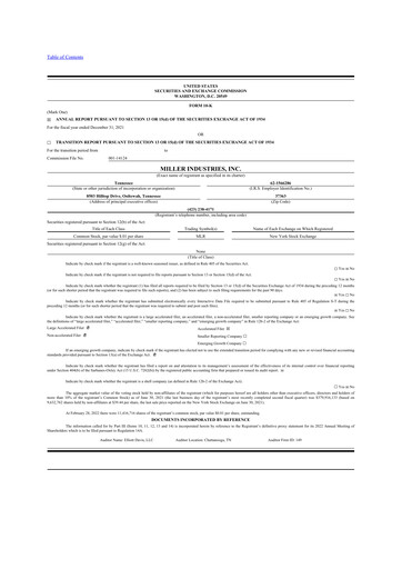 Thumbnail Miller Industries 10-K Annual Report 2021