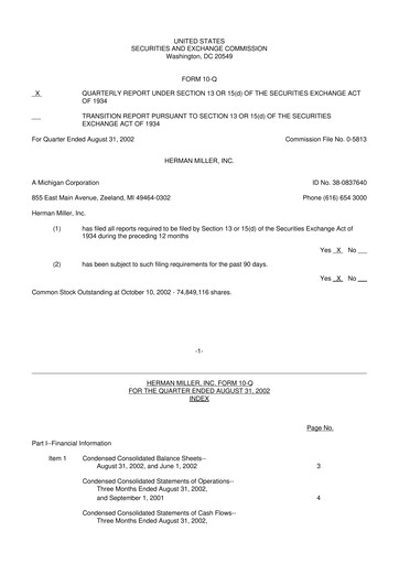 Miniature MillerKnoll 10-Q Rapport trimestriel  