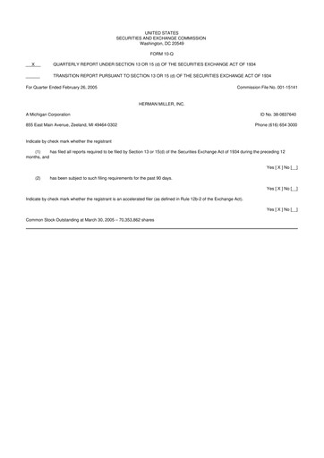 Miniature MillerKnoll 10-Q Rapport trimestriel  