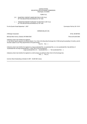 Miniature MillerKnoll 10-Q Rapport trimestriel  