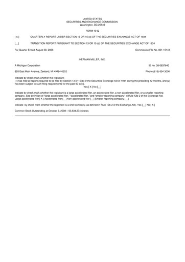 Miniature MillerKnoll 10-Q Rapport trimestriel  
