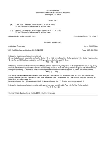 Miniature MillerKnoll 10-Q Rapport trimestriel  