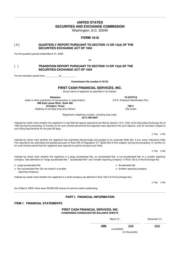 Vorschaubild FirstCash 10-Q Quartalsbericht  