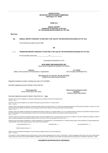 Thumbnail Jack Henry & Associates

 10-K Annual Report 