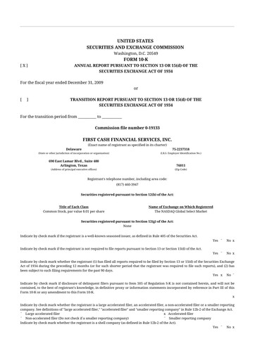 Thumbnail FirstCash 10-K Annual Report 