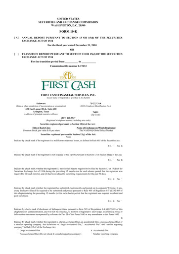 Thumbnail FirstCash 10-K Annual Report 