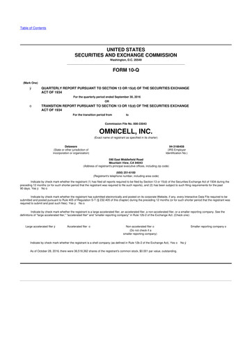 Thumbnail Omnicell
 10-Q Quarterly Report FY2016 