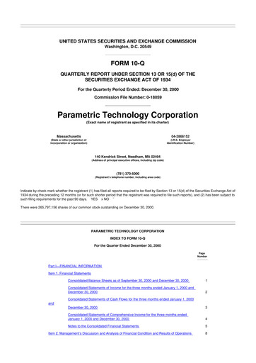 Thumbnail PTC 10-Q Quarterly Report FY 