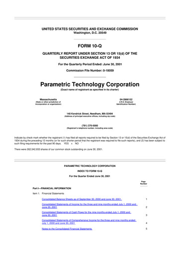 Thumbnail PTC 10-Q Quarterly Report FY 