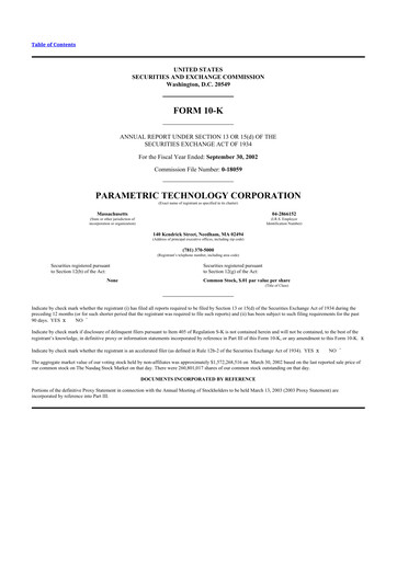 Thumbnail PTC 10-K Annual Report 