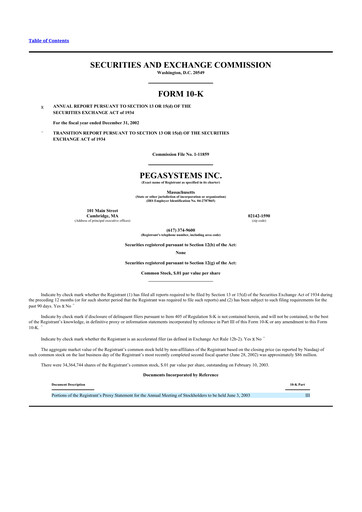 Thumbnail Pegasystems 10-K Annual Report 