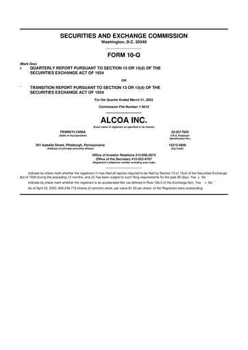 Thumbnail Howmet Aerospace
 10-Q Quarterly Report FY 