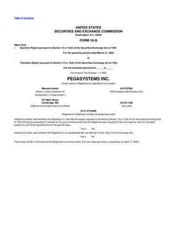 Thumbnail Pegasystems 10-Q Quarterly Report FY 