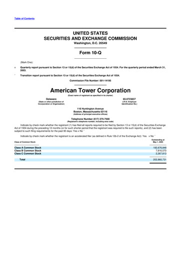 Vorschaubild American Tower 10-Q Quartalsbericht  
