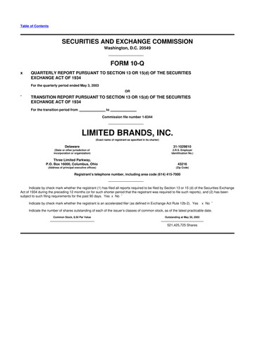 Thumbnail Bath & Body Works 10-Q Quarterly Report FY 