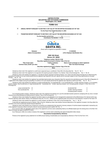 Thumbnail DaVita 10-K Annual Report 2025