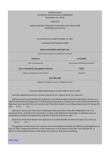 Thumbnail Great Southern Bancorp 10-K Annual Report 