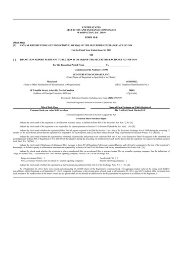 Thumbnail HomeTrust Bancshares
 10-K Annual Report 2012