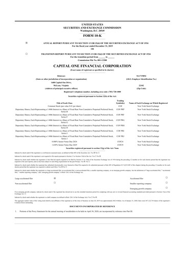 Thumbnail Capital One 10-K Annual Report 2019
