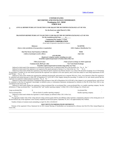 Thumbnail McKesson 10-K Annual Report 2016