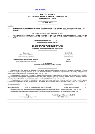 Thumbnail McKesson 10-Q Quarterly Report FY2017 