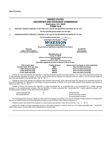Thumbnail McKesson 10-Q Quarterly Report FY2022 