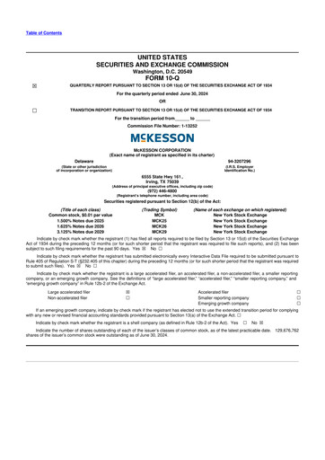 Thumbnail McKesson 10-Q Quarterly Report FY2025 