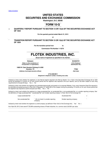 Thumbnail Flotek Industries 10-Q Quarterly Report FY2013 