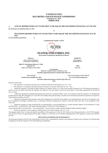 Thumbnail Flotek Industries 10-K Annual Report 2013