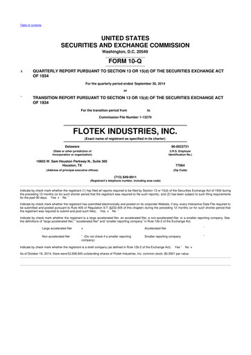 Thumbnail Flotek Industries 10-Q Quarterly Report FY2014 