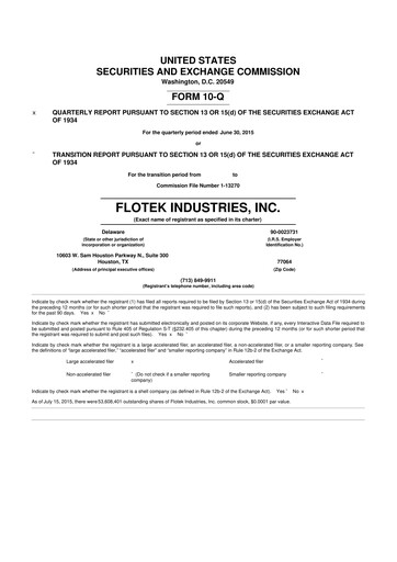 Thumbnail Flotek Industries 10-Q Quarterly Report FY2015 