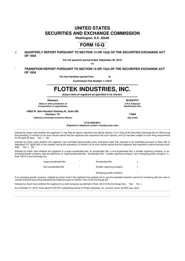 Thumbnail Flotek Industries 10-Q Quarterly Report FY2018 