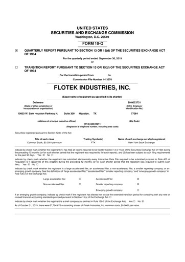 Thumbnail Flotek Industries 10-Q Quarterly Report FY2019 