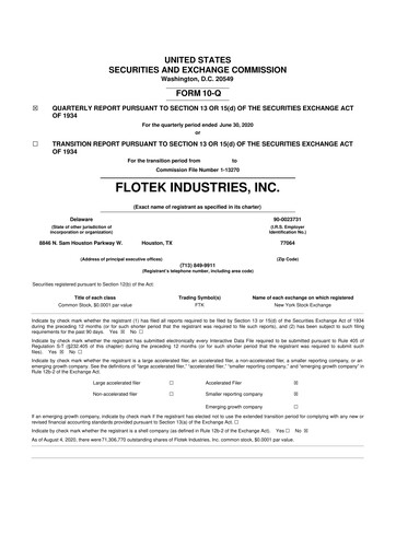 Thumbnail Flotek Industries 10-Q Quarterly Report FY2020 