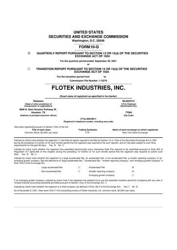 Thumbnail Flotek Industries 10-Q Quarterly Report FY2021 