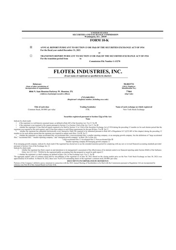 Thumbnail Flotek Industries 10-K Annual Report 2021