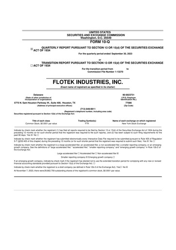 Thumbnail Flotek Industries 10-Q Quarterly Report FY2023 