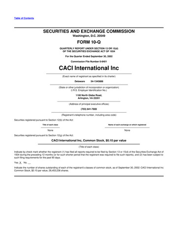 Thumbnail CACI International Inc 10-Q Quarterly Report FY 