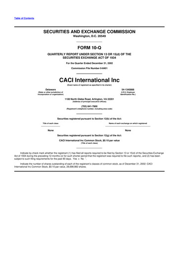 Thumbnail CACI International Inc 10-Q Quarterly Report FY 