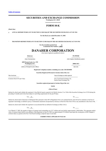 Thumbnail Danaher 10-K Annual Report 