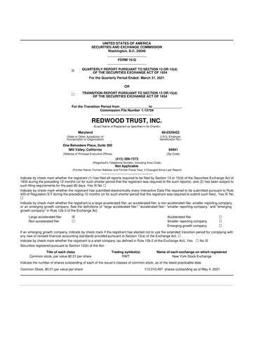 Thumbnail Redwood Trust 10-Q Quarterly Report FY2021 