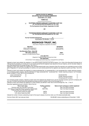 Thumbnail Redwood Trust 10-Q Quarterly Report FY2024 