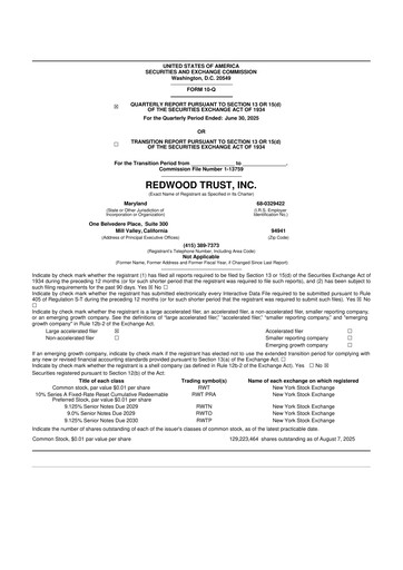 Thumbnail Redwood Trust 10-Q Quarterly Report FY2025 
