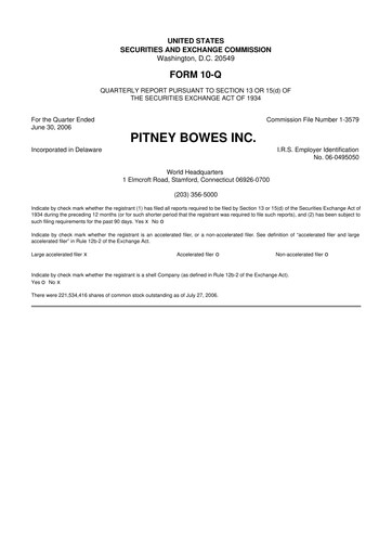 Thumbnail Pitney Bowes 10-Q Quarterly Report FY 