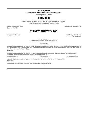 Thumbnail Pitney Bowes 10-Q Quarterly Report FY 