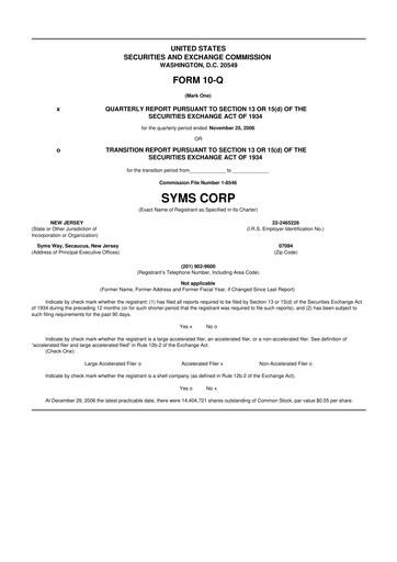 Miniature Trinity Place Holdings
 10-Q Rapport trimestriel  