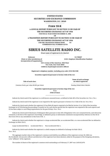 Thumbnail Sirius XM 10-K Annual Report 