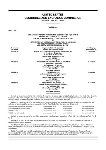 Thumbnail PSEG 10-Q Quarterly Report FY 